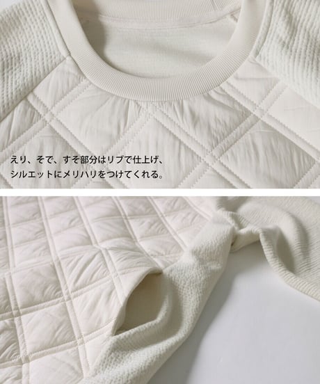 【ANTIQUAGOLF×STCH】LADIES（レディース）　quilt zip tops-white