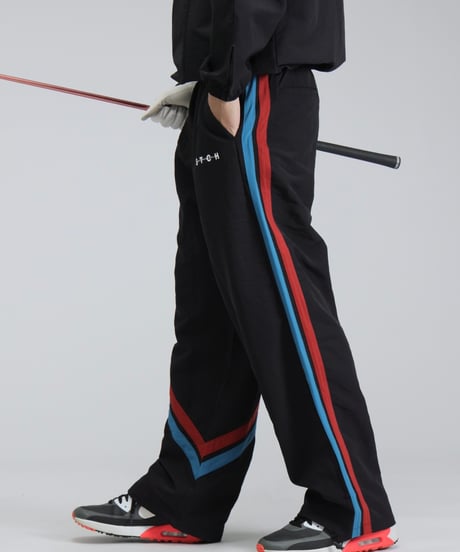 【ANTIQUAGOLF×STCH】UNISEX（ユニセックス） Asymmetric Line Pants-black