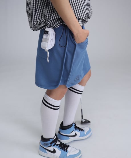 【 ANTIQUAGOLF×STCH 】coloorblock logo skirt-blue
