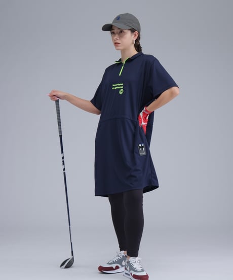 【 ANTIQUAGOLF×STCH 】mesh drost onepiece-navy