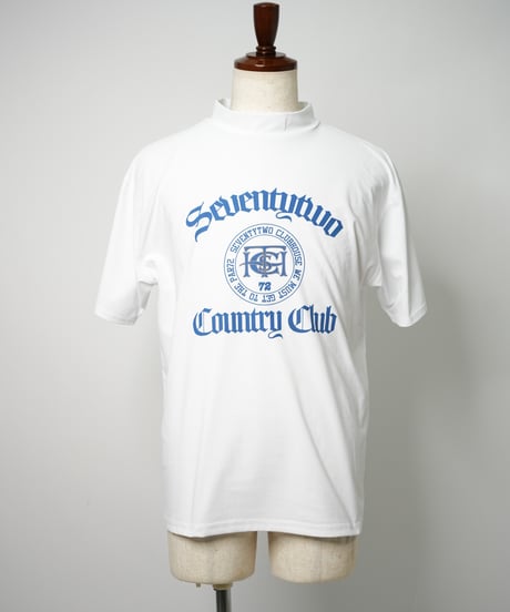 STCH ORIGINAL 【mock neck STCH COUNTRYCLUB-white×blue】
