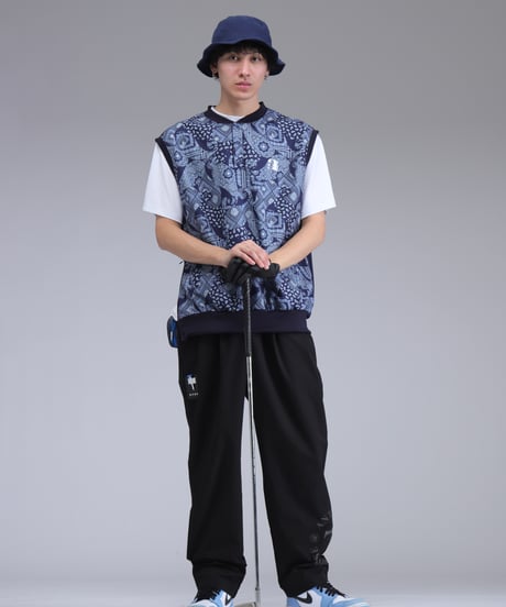 【 ANTIQUAGOLF×STCH 】color combination pants-black