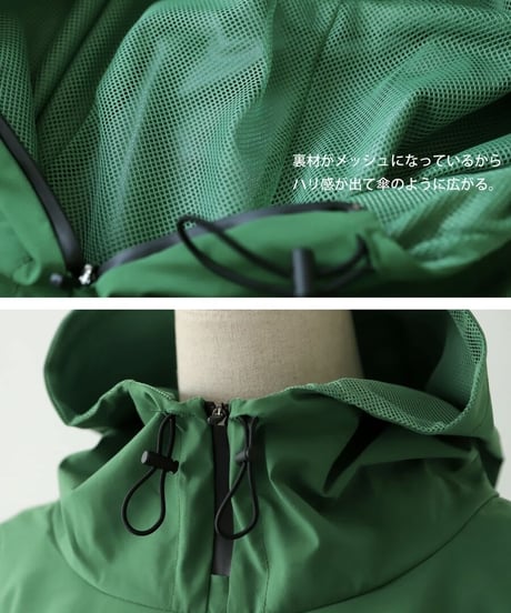 【ANTIQUAGOLF×STCH】UNISEX（ユニセックス）rain poncho-black
