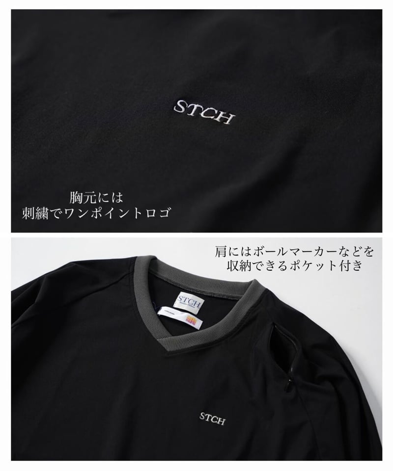 Seventytwo Clubhouse　melple×STCHセットアップ melple×STCH 【Tomcat V-neck pullover black（トムキャッ
