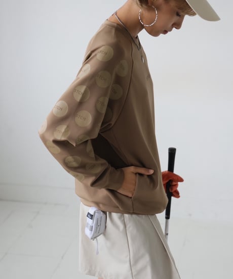 【ANTIQUAGOLF×STCH】UNISEX（ユニセックス）dot design tops-camel