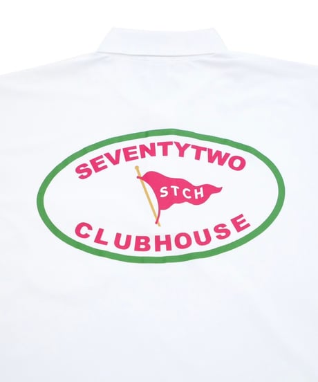 STCH ORIGINAL【Flag logo polo L/S-white】