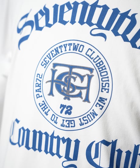 STCH ORIGINAL 【mock neck STCH COUNTRYCLUB-white×blue】