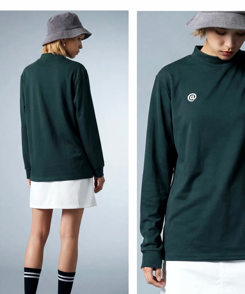 ANTIQUA GOLF×STCH】UNISEX（ユニセックス） ロゴ モックネックT-ka