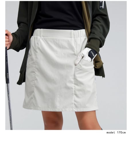 【ANTIQUAGOLF×STCH】LADIES（レディース）pocket design skirt-white