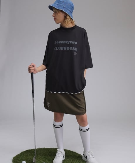 【ANTIQUAGOLF×STCH】UNISEX(ユニセックス)check pattern switching tops-black