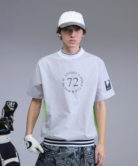 【 ANTIQUAGOLF×STCH 】backcolor mockneck tops-lightgray