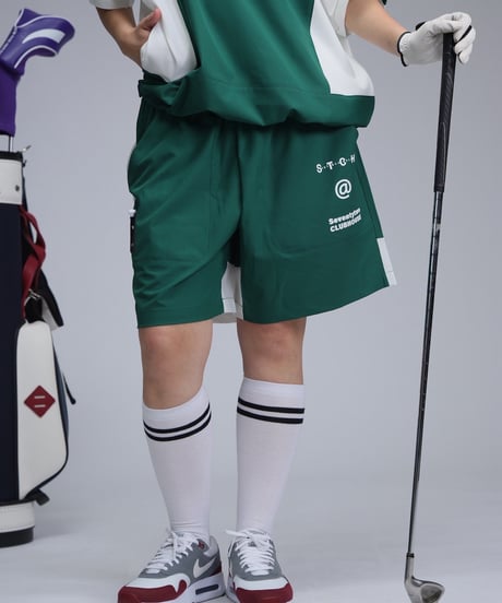 【ANTIQUAGOLF×STCH】UNISEX(ユニセックス)logo halfpants-green
