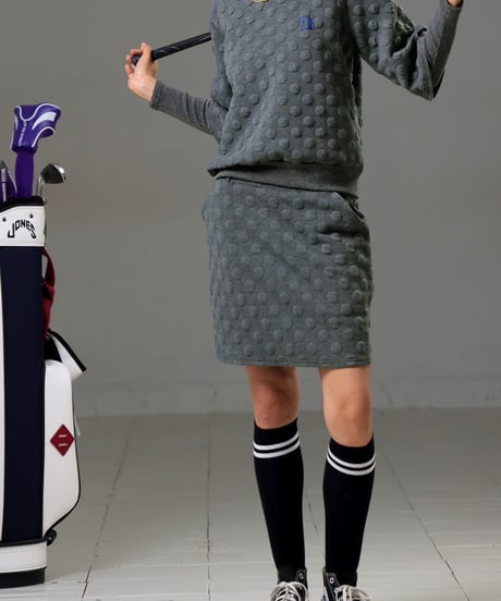 【ANTIQUAGOLF×STCH】dot mini skirt-gray