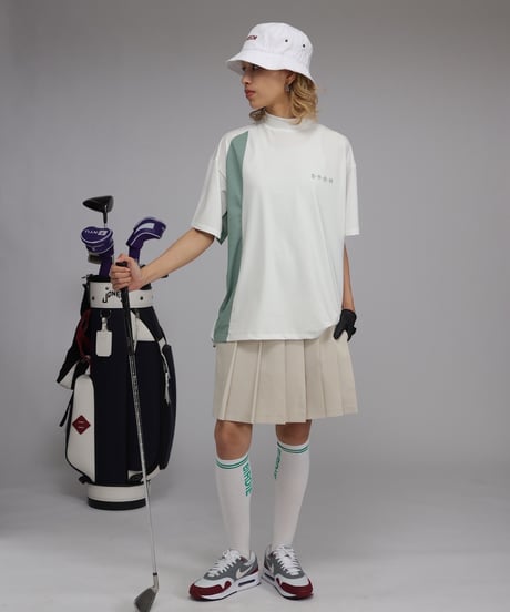 【 ANTIQUAGOLF×STCH 】Asymmetry Logo Tops-white