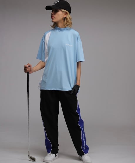 【 ANTIQUAGOLF×STCH 】Asymmetry Logo Tops-light blue