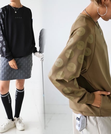 【ANTIQUAGOLF×STCH】UNISEX（ユニセックス）dot design tops-camel