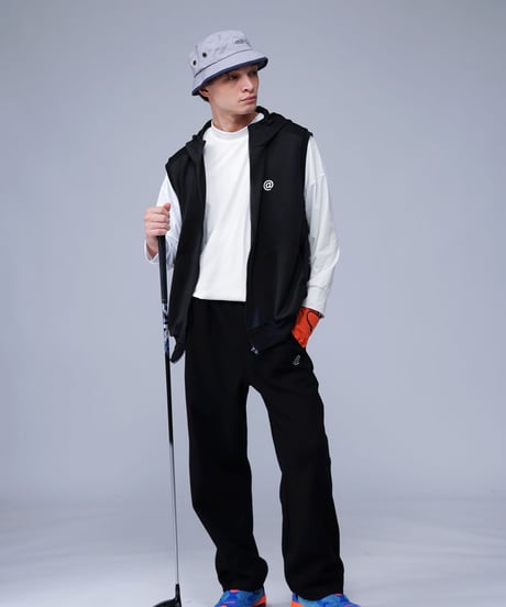 【ANTIQUAGOLF×STCH】UNISEX（ユニセックス）hoody logo vest-black
