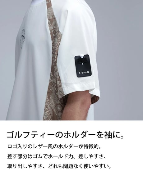【ANTIQUAGOLF×STCH】UNISEX(ユニセックス)paisley×logo tops-black