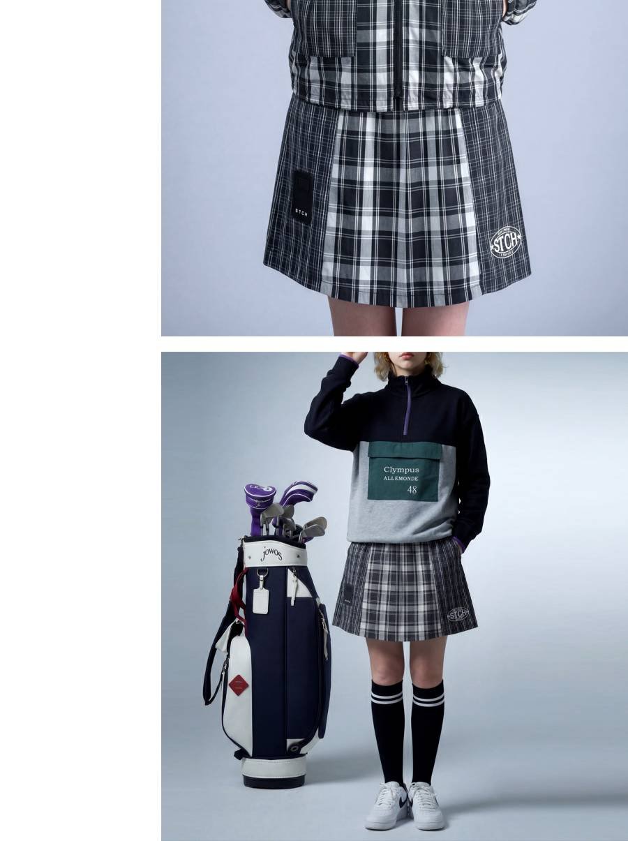 FR2 GOLF RCC Logo Skirt スカート ANTIQUAGOLF×STCH】 Check Logo Skirt-black | 【公式