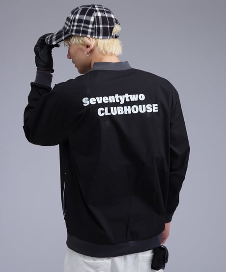 【ANTIQUAGOLF×STCH】v-neck logo tops-black