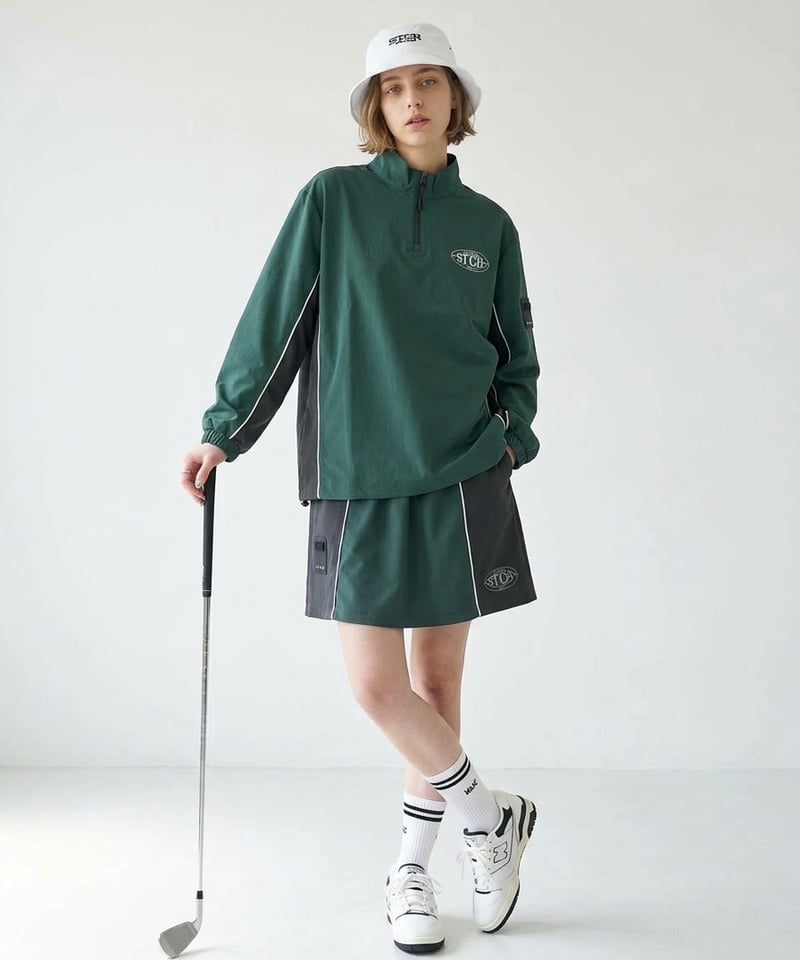 ANTIQUAGOLF×STCH】Colorblock Half Skirt-green |
