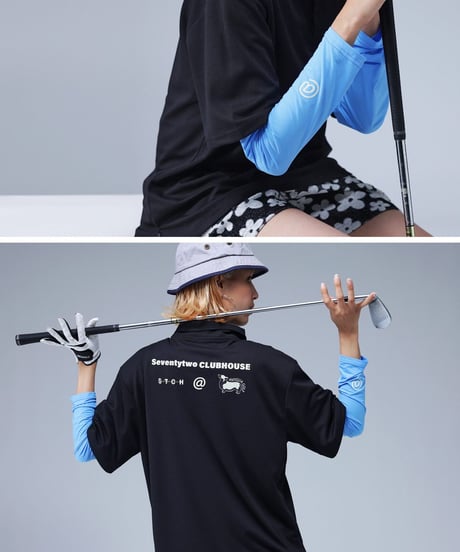 【ANTIQUAGOLF×STCH】UNISEX（ユニセックス）接触冷感×UVカット longsleeve under shirt-blue