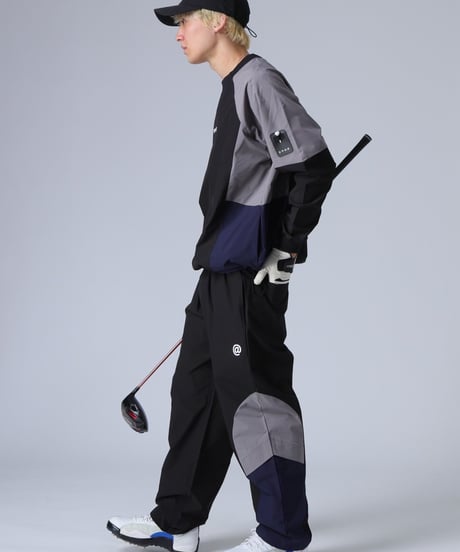 【ANTIQUAGOLF×STCH】Color Block Pullover-black