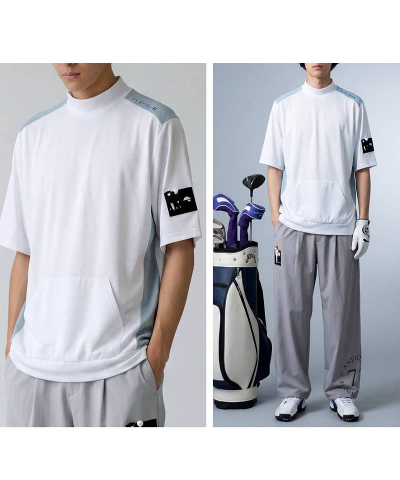 ANTIQUA GOLF×STCH】Mock Neck Tops-White | 【公式】S