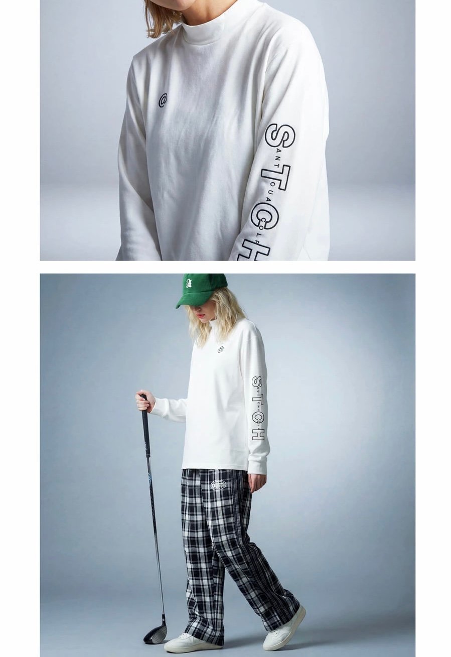 ANTIQUA GOLF×STCH】UNISEX（ユニセックス） ロゴ モックネックT-ka