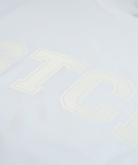 STCH【College Logo crew neck-white】
