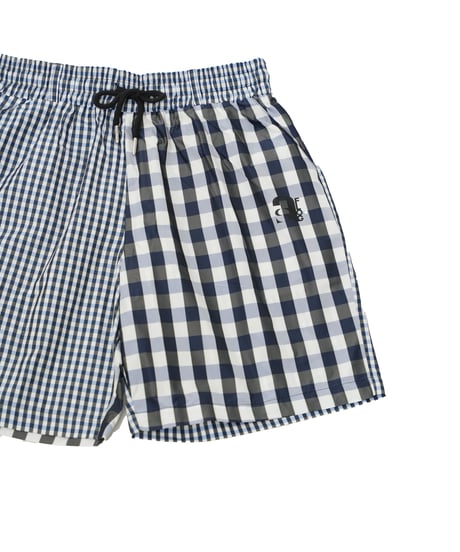 【ANTIQUAGOLF×STCH】UNISEX(ユニセックス)check half pants-navy