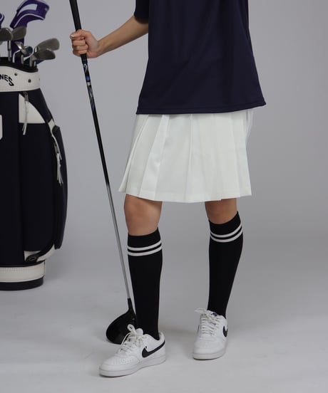 【 ANTIQUAGOLF×STCH 】Pleated Skirt-white