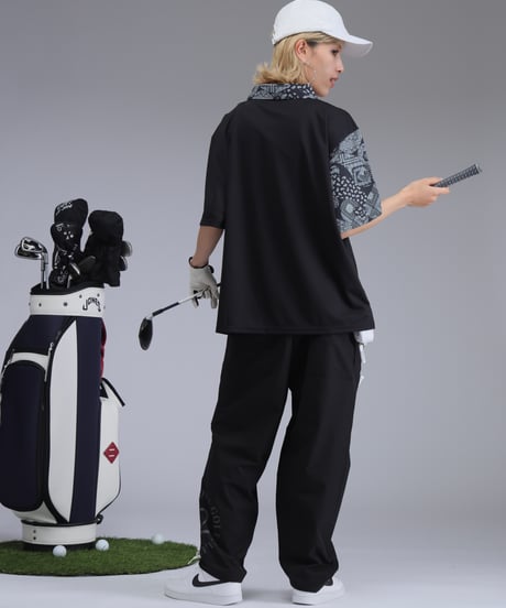 【 ANTIQUAGOLF×STCH 】color combination pants-black