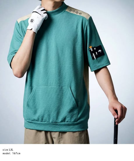 【ANTIQUA GOLF×STCH】Mock Neck Tops-green