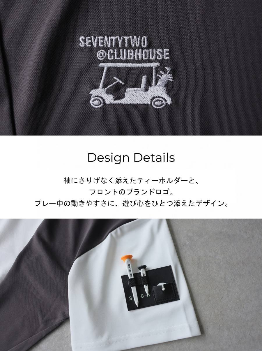 ANTIQUA GOLF×STCH】Color block Tops-greenmix |