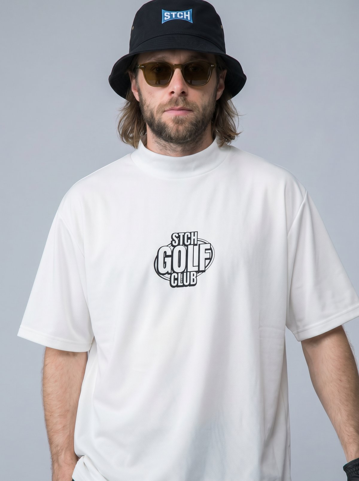 STCH ORIGINAL 【mock neck STCH GOLF CLUB-white】