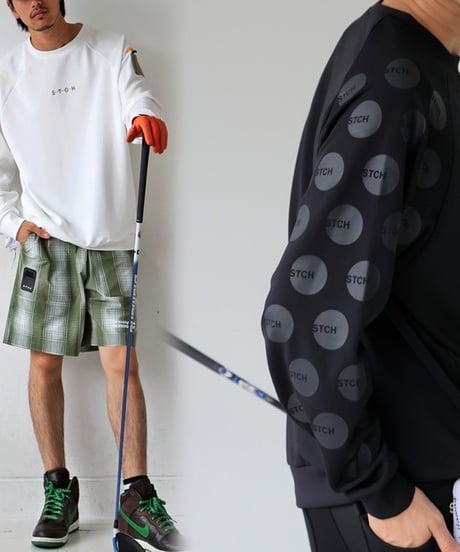 【ANTIQUAGOLF×STCH】UNISEX（ユニセックス）dot design tops-white