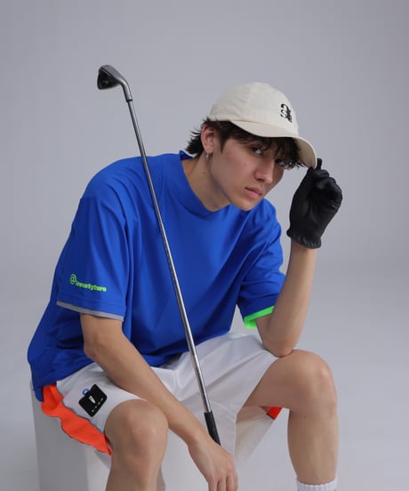 【 ANTIQUAGOLF×STCH 】mesh-like tops-blue