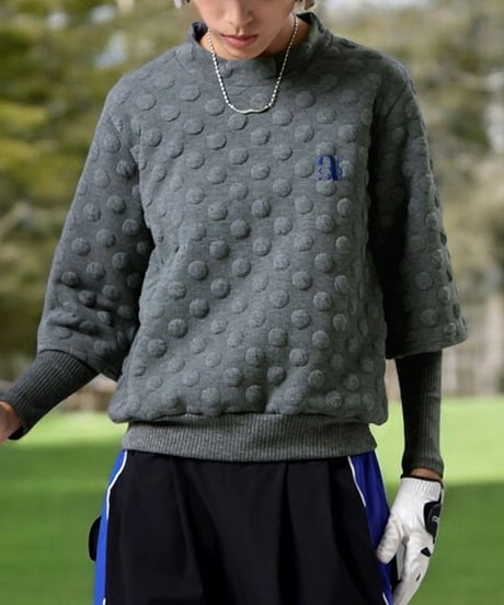 【ANTIQUAGOLF×STCH】dot layered tops-gray