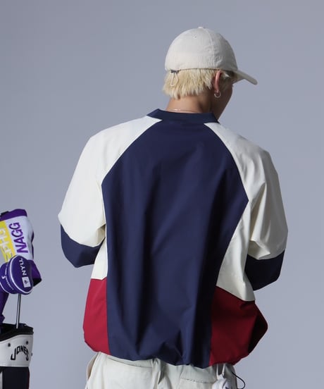 【ANTIQUAGOLF×STCH】Color Block Pullover-navy