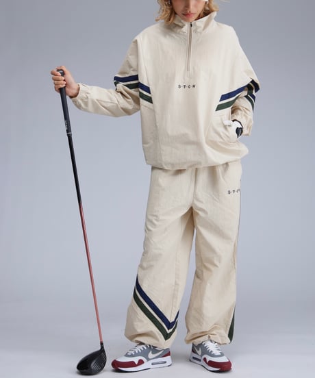 【ANTIQUAGOLF×STCH】UNISEX（ユニセックス） Asymmetric Line Pants-beige