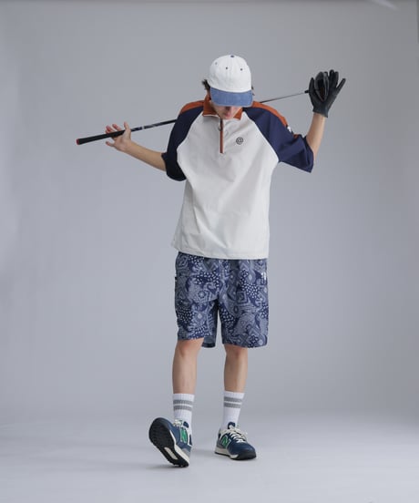 【 ANTIQUAGOLF×STCH 】paisley half pants-navy