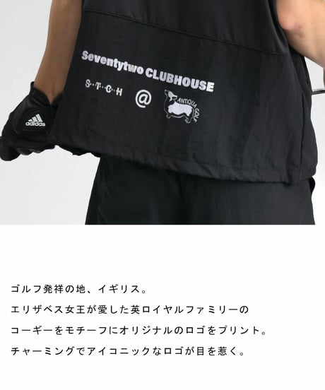 【ANTIQUAGOLF×STCH】UNISEX(ユニセックス)back design tops-black