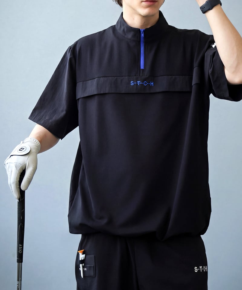 ANTIQUA GOLF×STCH】Half-Zip pullover-black | 【公