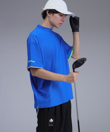 【 ANTIQUAGOLF×STCH 】mesh-like tops-blue