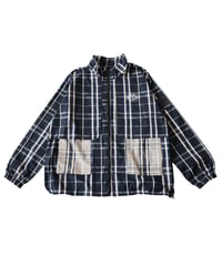 【ANTIQUAGOLF×STCH】 Check Logo Tops-navy