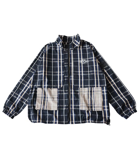 【ANTIQUAGOLF×STCH】 Check Logo Tops-navy