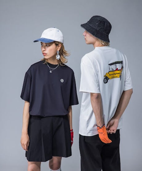 【ANTIQUAGOLF×STCH】UNISEX（ユニセックス）back print tee-black