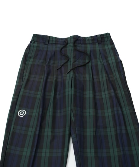 【ANTIQUAGOLF×STCH】UNISEX（ユニセックス）check logo pants-blackwatch