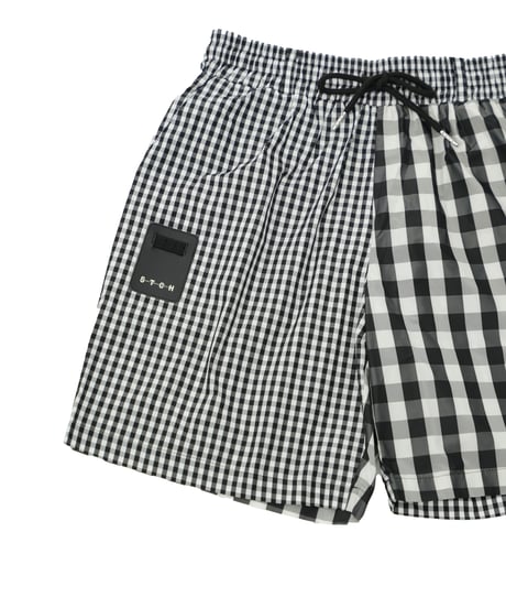 【ANTIQUAGOLF×STCH】UNISEX(ユニセックス)check half pants-black